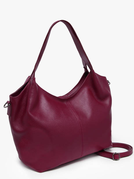 Schoudertas Caviar Leder Milano Rood caviar CA25061 ander zicht 1